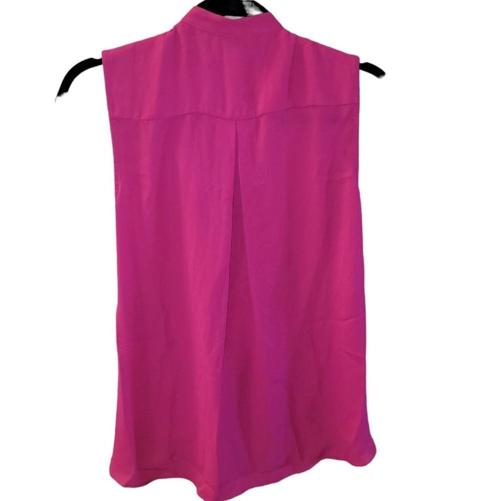 NWT RACHEL Rachel Roy Beckett Solid Tie-Neck Blouse Pink Size Large - Picture 3 of 6